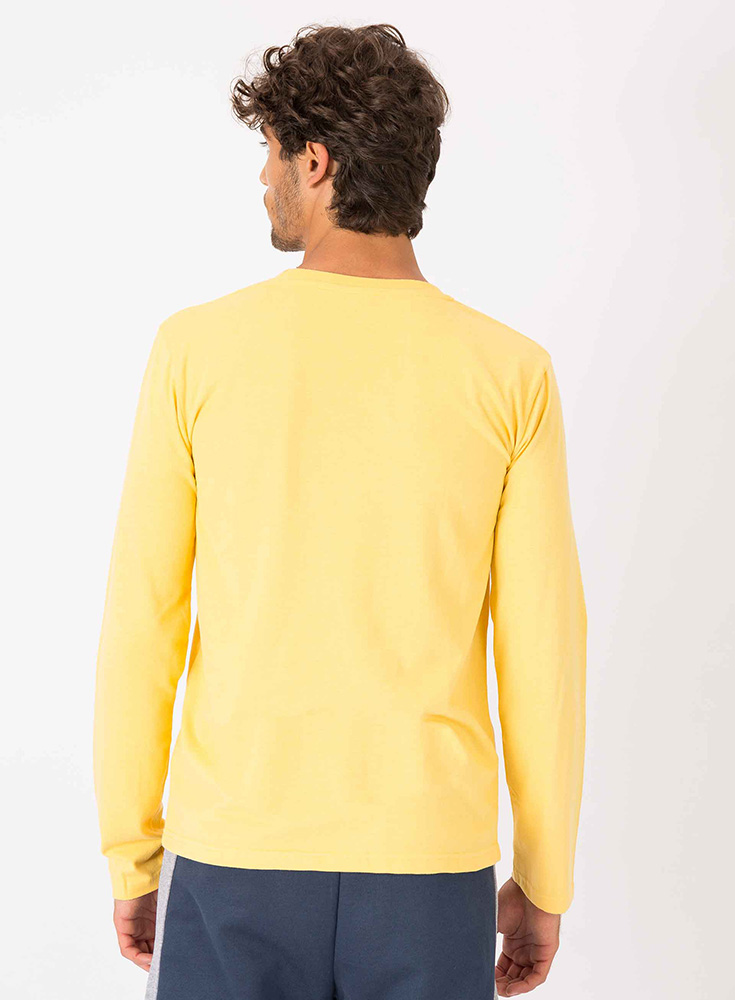 Berne Camiseta de manga larga con bolsillo para hombre, talla XL, color  amarillo, Amarillo