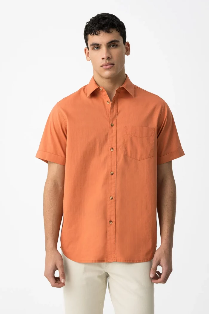 CAMISA ROJA MANGA CORTA HOMBRE 10060179_527