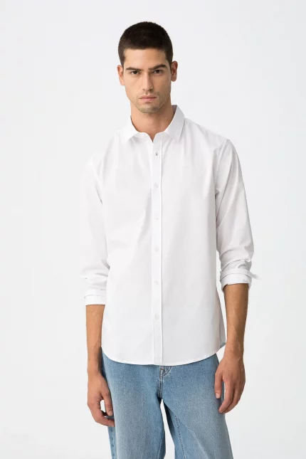 CAMISA SLIM BLANCA HOMBRE 10062461_001