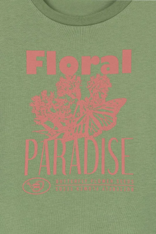 CAMISETA VERDE MANGA LARGA CHICA 10045968_872