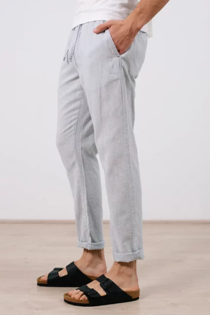 PANTALON LINO AZUL HOMBRE INDICODE BRUNOS MODA 60-332