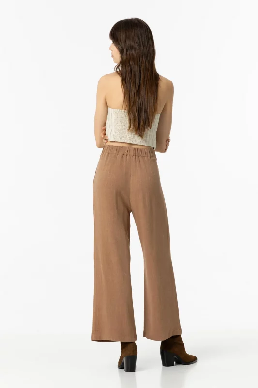 PANTALON LINO MARRON MUJER 10054571_182