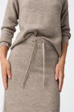 FALDA MIDI PUNTO CANALE BEIGE 10061938_168