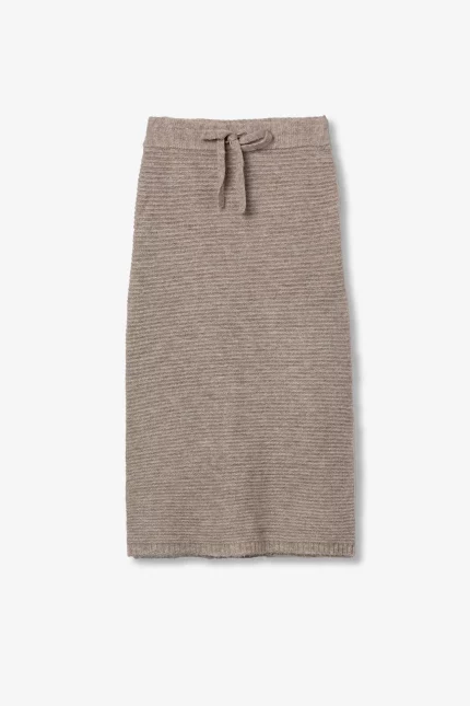FALDA MIDI PUNTO CANALE BEIGE 10061938 168 7 FALDA MIDI PUNTO CANALE BEIGE 10061938_168