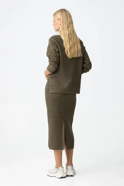 FALDA MIDI PUNTO CANALE VERDE 10061938_831