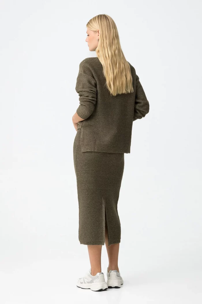 FALDA MIDI PUNTO CANALE VERDE 10061938_831