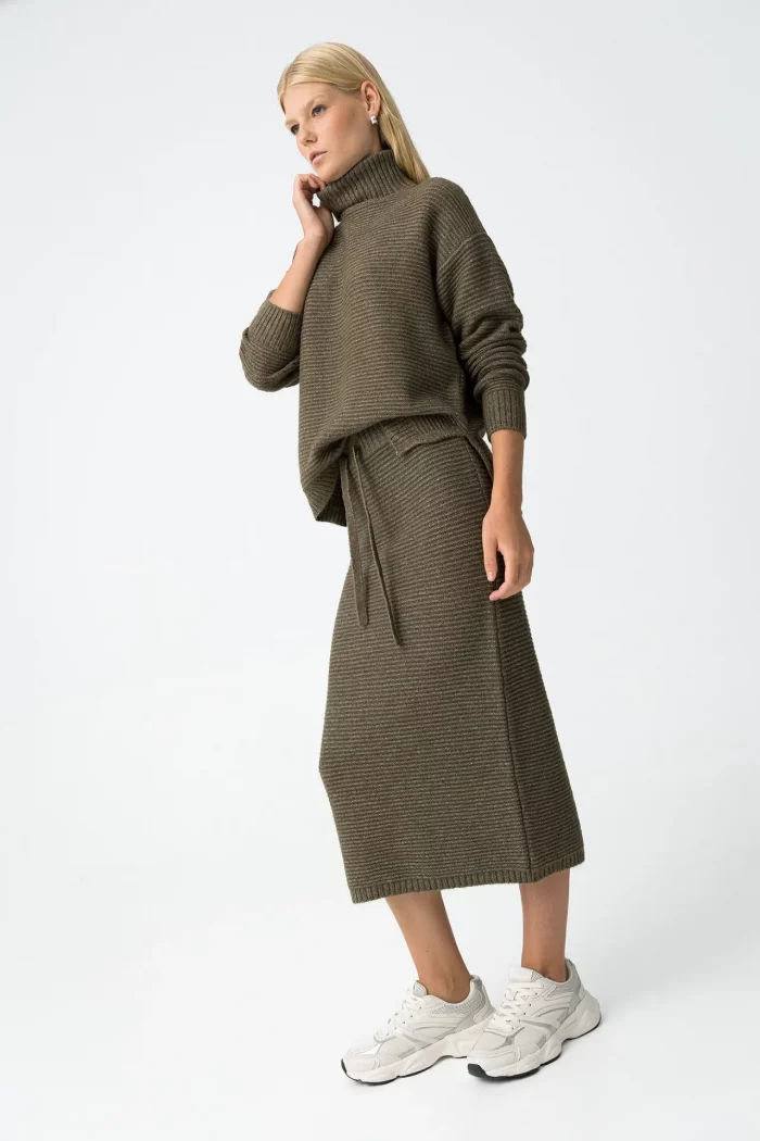 FALDA MIDI PUNTO CANALE VERDE 10061938_831