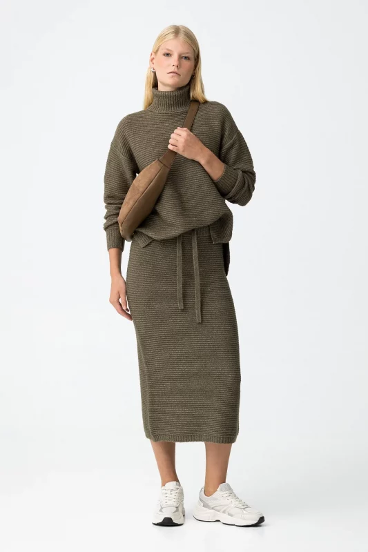 FALDA MIDI PUNTO CANALE VERDE 10061938_831