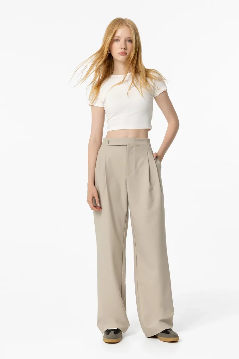 PANTALON BEIGE WIDE MUJER 10056396_134