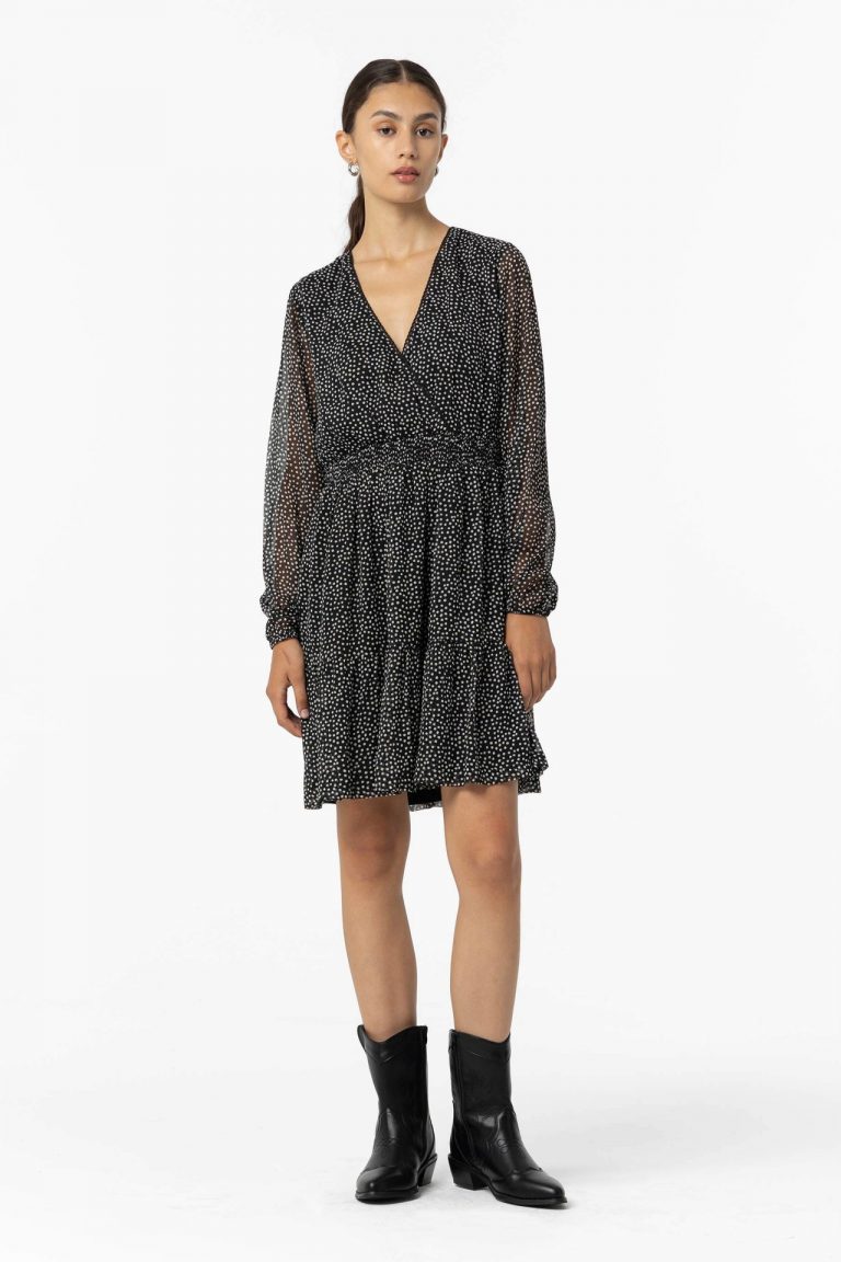 VESTIDO NEGRO LUNARES MUJER 10057303_000