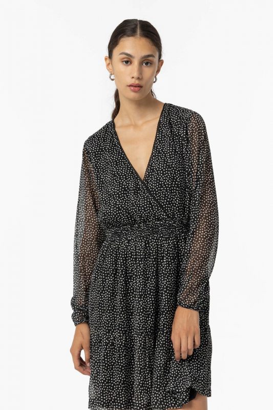 VESTIDO NEGRO LUNARES MUJER 10057303_000