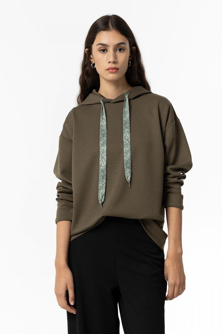 SUDADERA VERDE CAPUCHA MUJER 10056698_831
