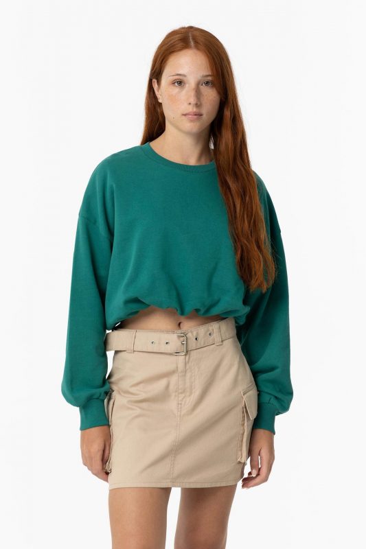 SUDADERA VERDE CROP CHICA 10057273 861 2 SUDADERA VERDE CROP CHICA 10057273_861
