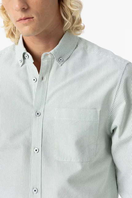 CAMISA RAYAS VERDE OXFORD HOMBRE 10038951_876