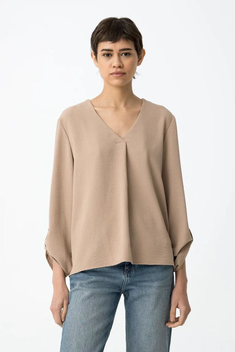 BLUSA SATINADA BEIGE MUJER 10059312_160