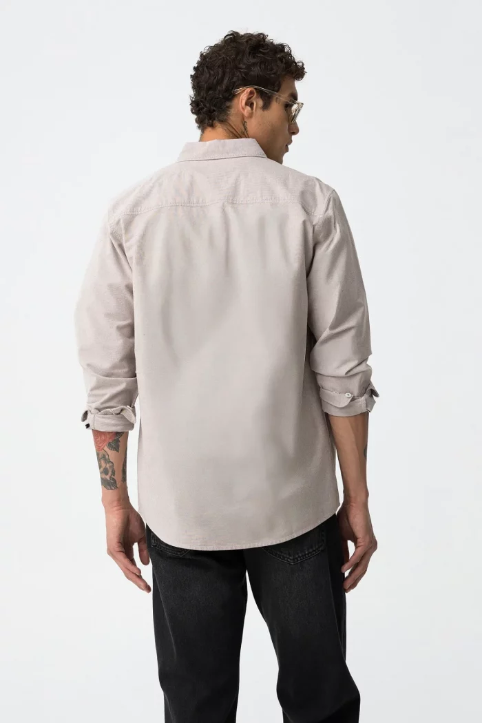 CAMISA BEIGE BASICA HOMBRE 10060163_270