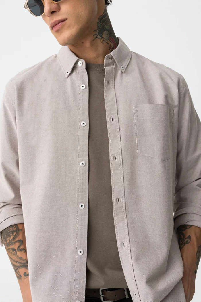 CAMISA BEIGE BASICA HOMBRE 10060163_270
