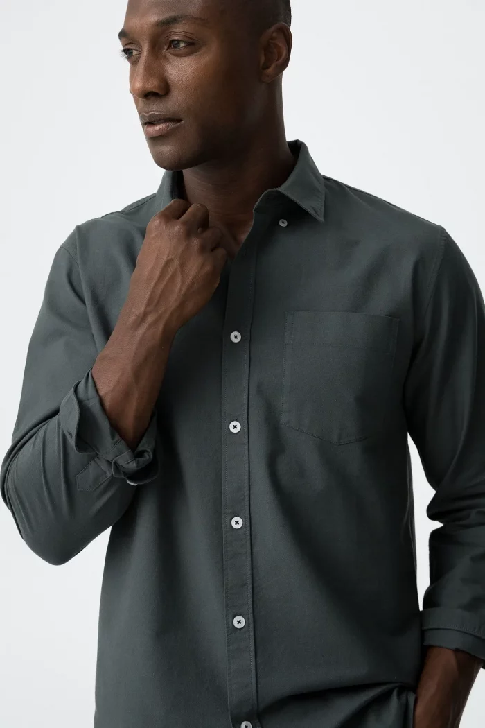 CAMISA VERDE BASICA HOMBRE 10060163_833