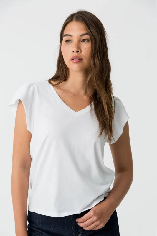 CAMISETA VOLANTES BLANCA MUJER 10059222_110