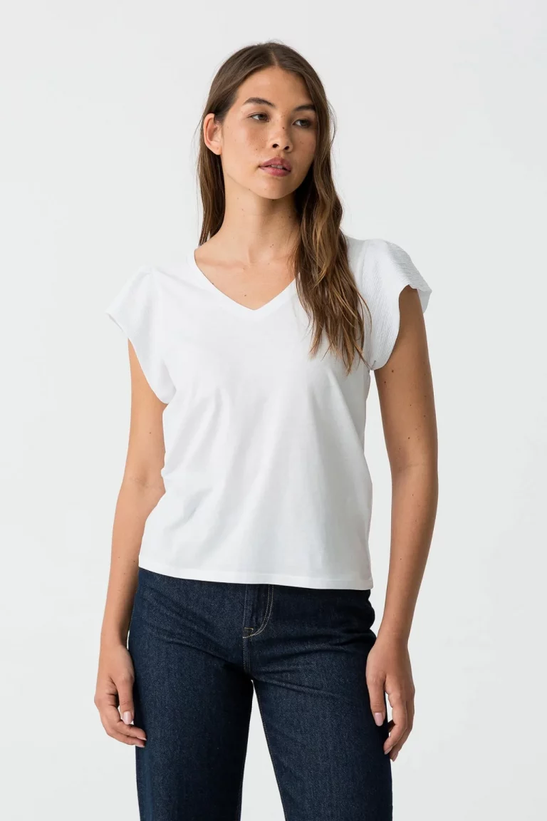 CAMISETA VOLANTES BLANCA MUJER 10059222_110