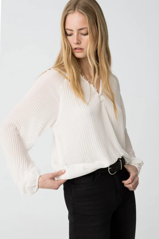 BLUSA PLIASDA BLANCA MUJER 10059162 110 4 BLUSA PLISADA BLANCA MUJER 10059162_110