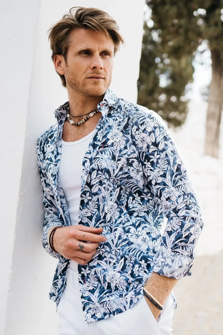 CAMISA TROPICAL AZUL HOMBRE 251133