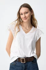 CAMISETA VOLANTES BLANCA MUJER 10064849_001 BRUNOS TIFFOSI