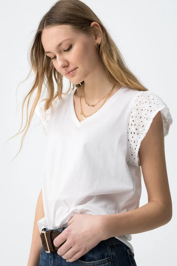 CAMISETA VOLANTES BLANCA MUJER 10064849_001 BRUNOS TIFFOSI