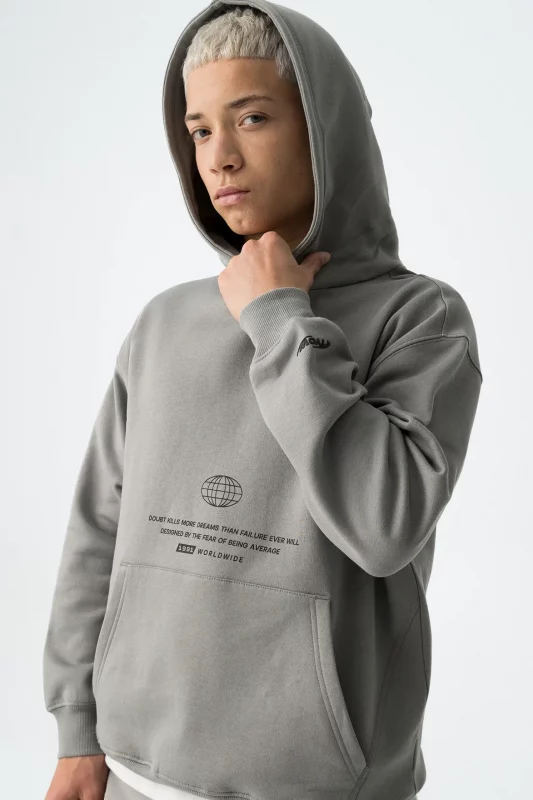 SUDADERA GRIS CHICO 10059160 004 1 SUDADERA GRIS CAPUCHA CHICO 10059160_004