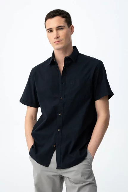 CAMISA MANGA CORTA MARINO ALGODON HOMBRE 10065565_788 BRUNOS TIFFOSI