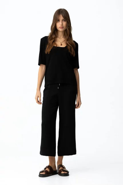 PANTALON FLUIDO NEGRO WIDE MUJER 10064589_000 BRUNOS TIFFOSI