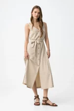 VESTIDO MIDI BEIGE MUJER 10064947 BRUNOS TIFFOSI (2)