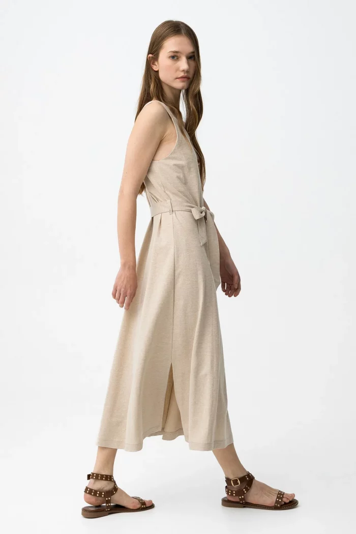 VESTIDO MIDI BEIGE MUJER 10064947 BRUNOS TIFFOSI (2)