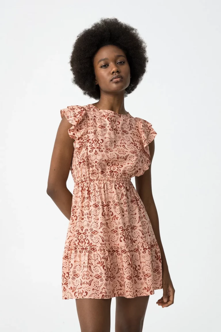 Vestido Corto con Volantes tiffosi mujer brunos moda 10059543