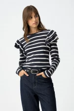 CAMISETA de RAYAS CON VOLANTES MUJER TIFFOSI BRUNOS MODA 10061685 (2)