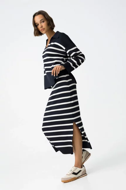 FALDA MIDI AZUL MUJER 10061607