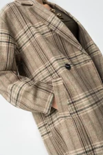 ABRIGO LARGO CUADROS PAÑO MUJER 10062214