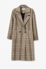 ABRIGO LARGO CUADROS PAÑO MUJER 10062214