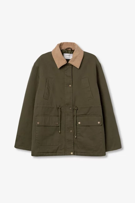 ABRIGO VERDE CUELLO PANA MUJER 10062051