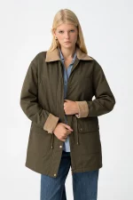 ABRIGO VERDE CUELLO PANA MUJER 10062051