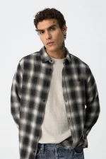 CAMISA CUADROS OSCUROS HOMBRE 10062474_048
