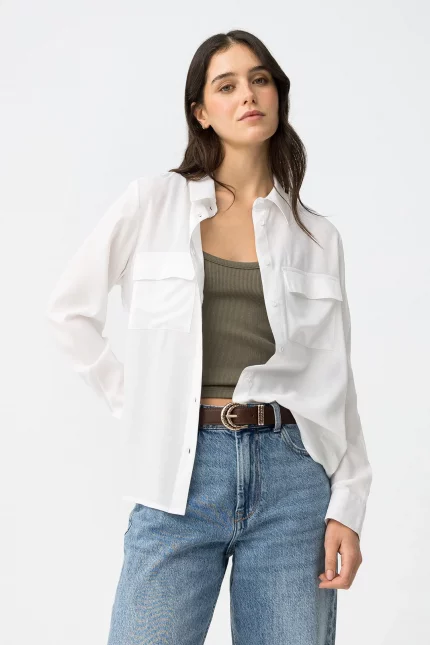 CAMISA FLUIDA BLANCA MUJER 10065216_110 BRUNOS TIFFOSI