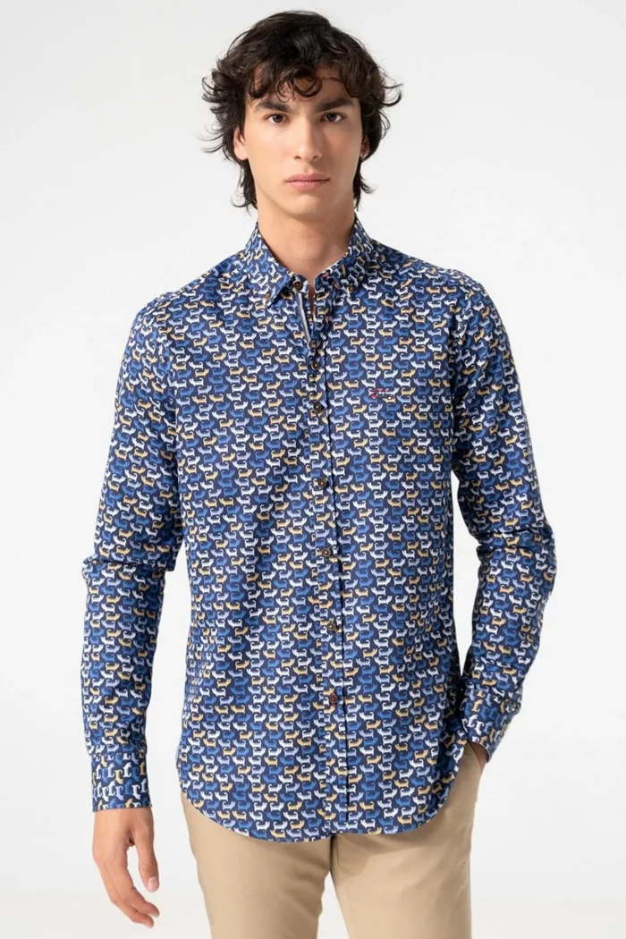 CAMISA GATOS AZUL MARINO HOMBRE 252064