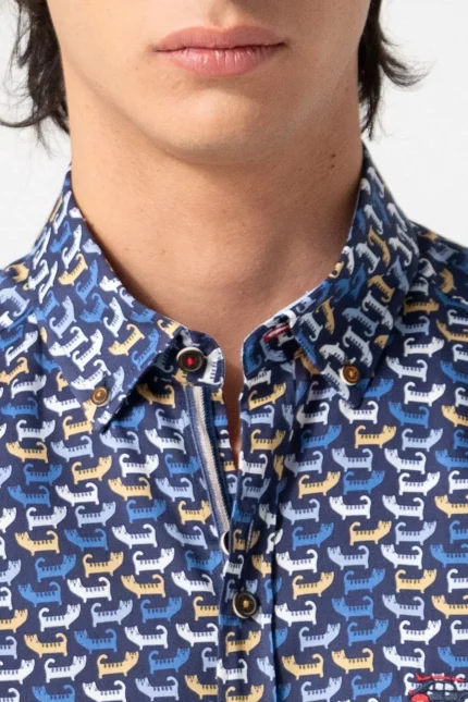 CAMISA GATOS AZUL MARINO HOMBRE 252064