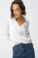 CAMISA SATINADA BLANCA MUJER 10063318_110