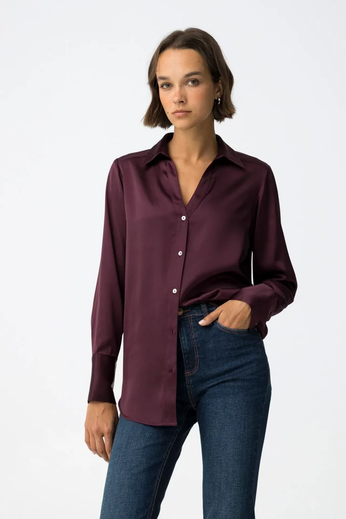 CAMISA SATINADA MORADA MUJER 10063318_536