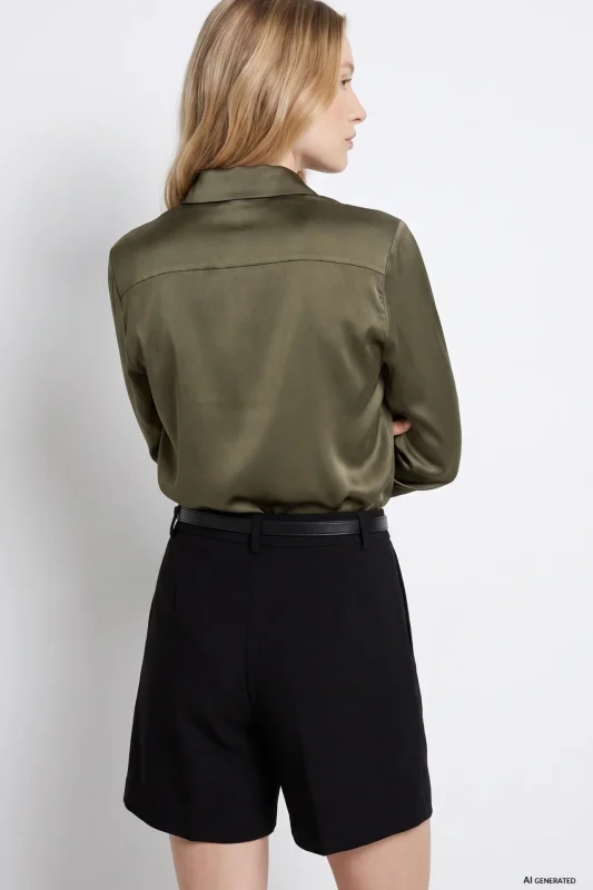 CAMISA SATINADA VERDE MUJER 10067026_829 TIFFOSI BRUNOS (2)