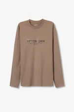 CAMISETA MANGA LARGA BEIGE HOMBRE 10061804_180