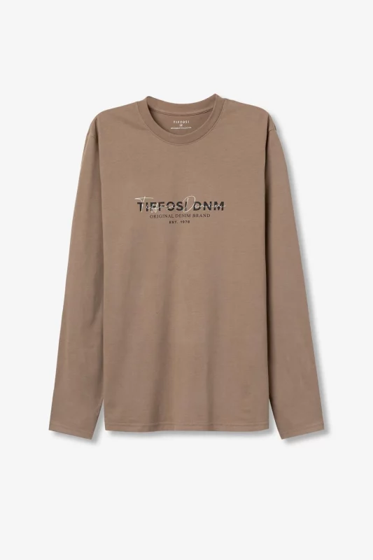 CAMISETA MANGA LARGA BEIGE HOMBRE 10061804_180