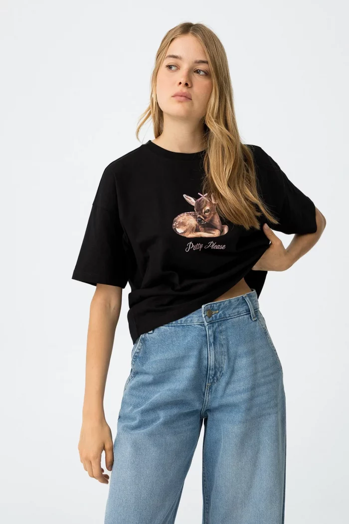 CAMISETA LAZO NEGRA BAMBI CHICA TIFFOSI BRUNOS MODA 10061895_000